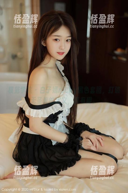 模范学院 - 白子嫣nicky黑色套图，打破无圣光的定义，真有趣。
